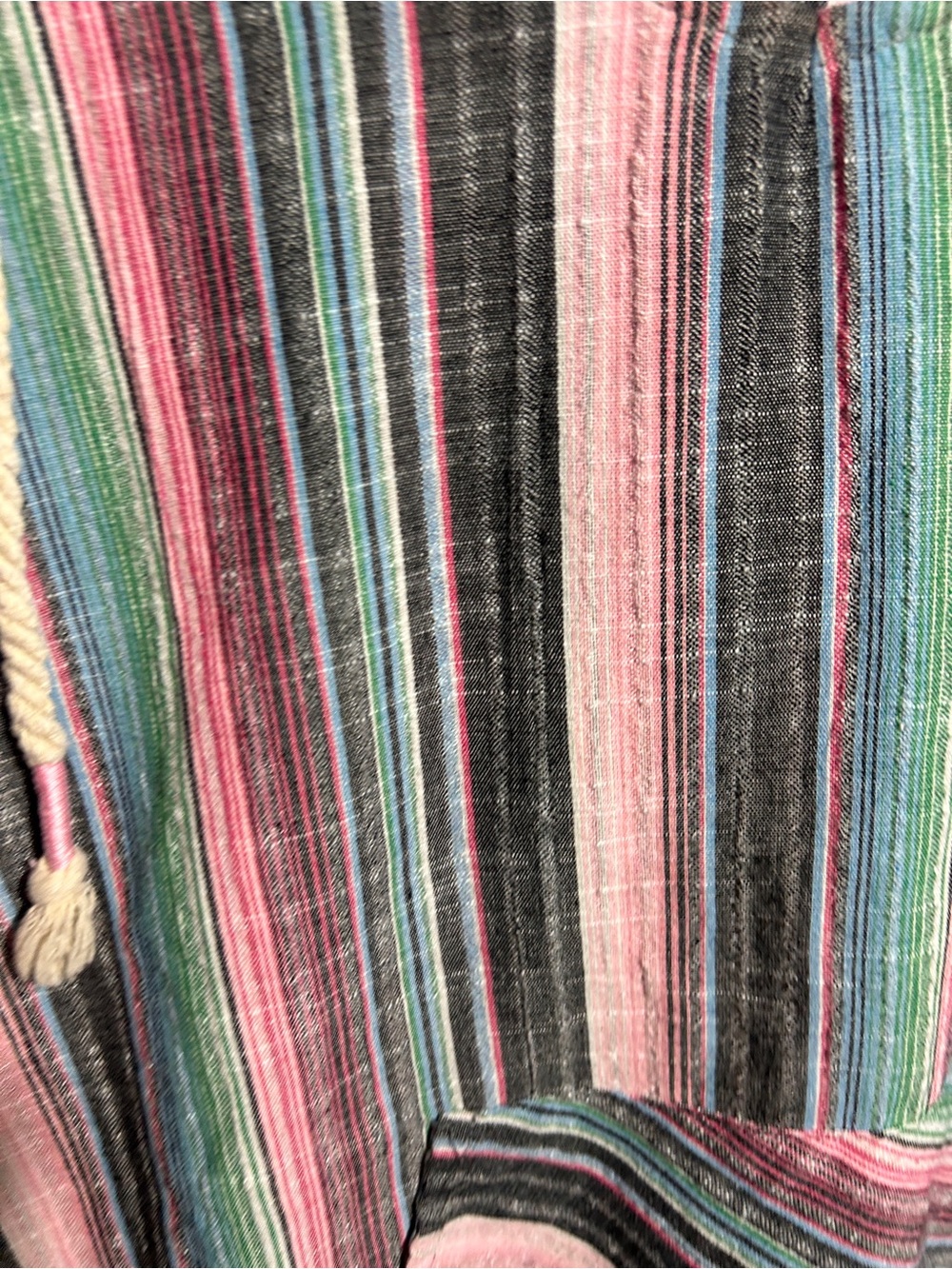 Vintage Baja Hoodie Striped Pullover Boho Hippie Surf Hoodie Drug Rug - Picture 9 of 9